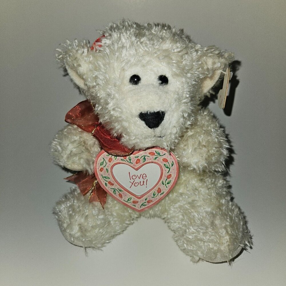 Commonwealth White Teddy Bear Plush Holding Frame Stuffed Animal Gift Love You